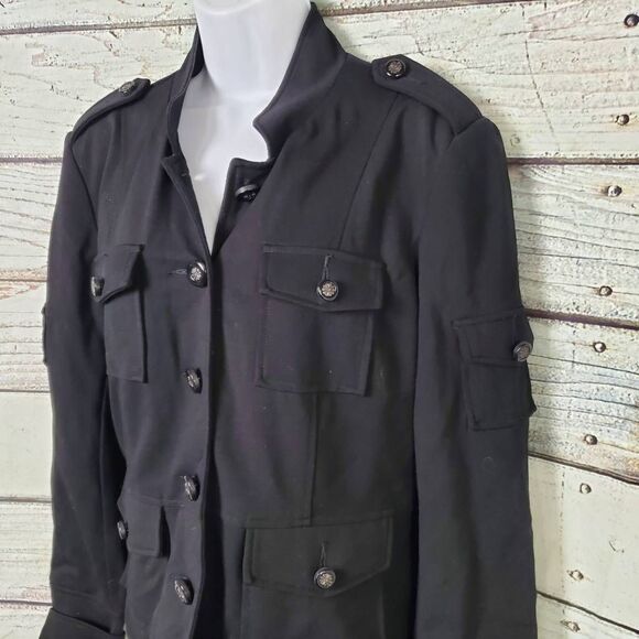 Meesh & Mia Nebraska Huskers Black Utility Jacket Military Style Women’s L - Picture 4 of 9